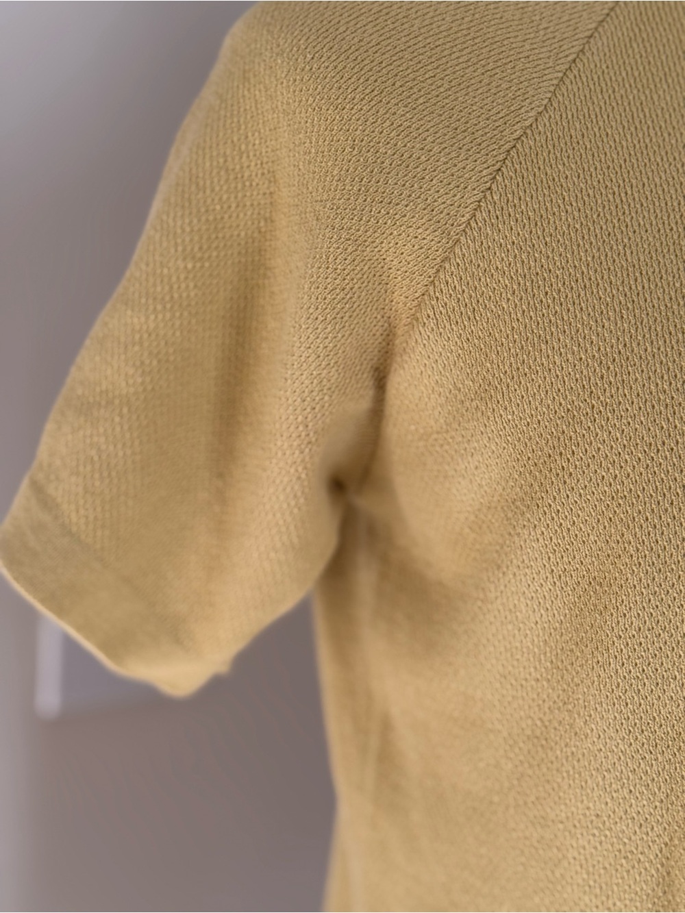 Zara Olive-Mustard Short Sleeve Knit Tee - Picture 4 of 9